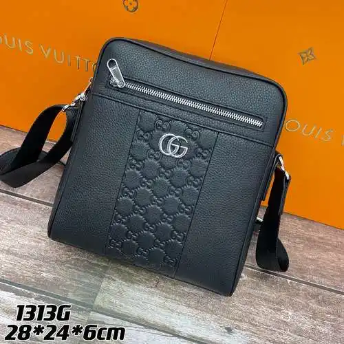 Bolso bandolera GG para hombre, elaborado en piel vacuno original importada, alta calidad, entrega e