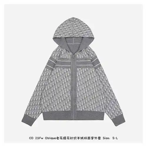CD 23Fw Chaqueta reversible de punto de cachemir y jacquard Oblique