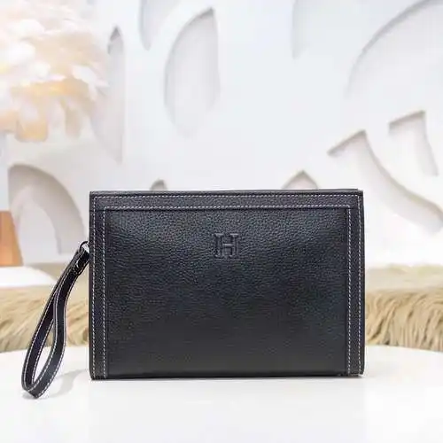 Bolso de mano para hombre Her@mès, fabricado en piel de vacuno original importada, alta calidad, ent