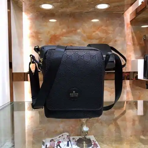Bolso bandolera GUCC para hombre, elaborado en cuero original importado de primera calidad, versión 