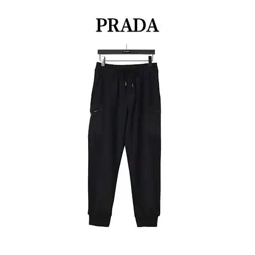 PRA*DA/Prada 23Fw pantalones casual con bolsillo lateral y logo triangular