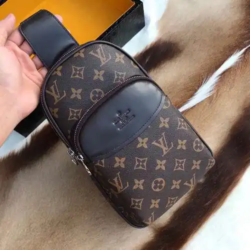 Bolso de pecho para hombre LL, fabricado en piel de vacuno original importada, alta calidad, entrega
