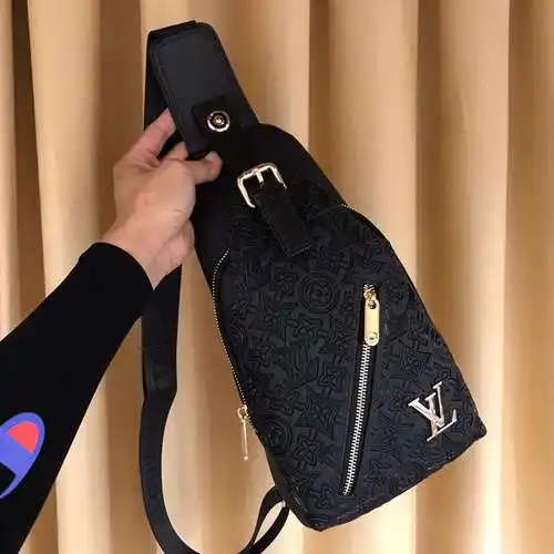 Bolso de pecho para hombre LL, fabricado en piel de vacuno original importada, alta calidad, entrega