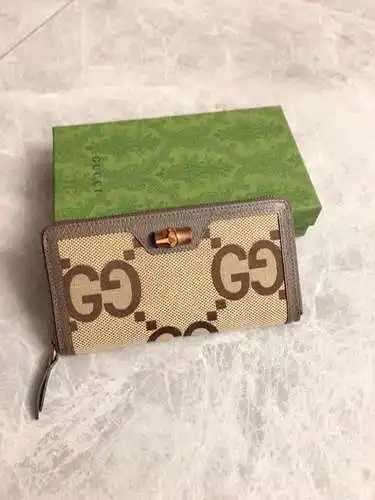 Cartera GG con clip largo, fabricada en piel de vacuno original importada, alta calidad, entrega en 
