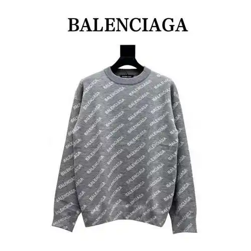 Balenciaga BLCG 22FW jersey de lana con cuello redondo