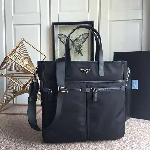 PRA@DA Bolso especial para hombre hecho de piel de vaca original importada Bolsa de regalo de alta c