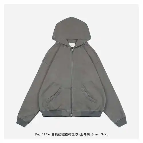 Sudadera con capucha y cremallera Fog 19Fw main line-God Grey