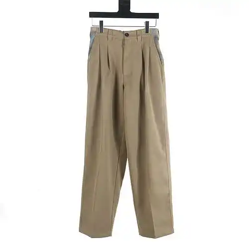 Margiela MM6 pantalones sueltos con patchwork a cuadros