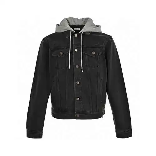 CE/Céline 24Fw chaqueta vaquera con patchwork estampada y capucha