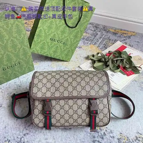 Bolso bandolera GG para hombre, elaborado en cuero original importado de primera calidad, versión ré