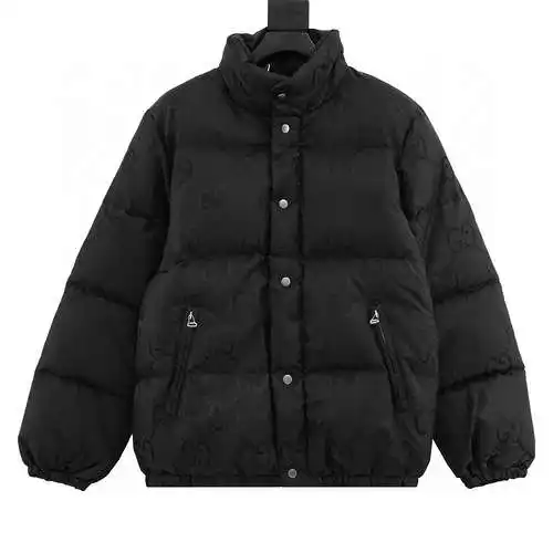 Chaqueta de plumas de jacquard con estampado oscuro y GG grande de G home