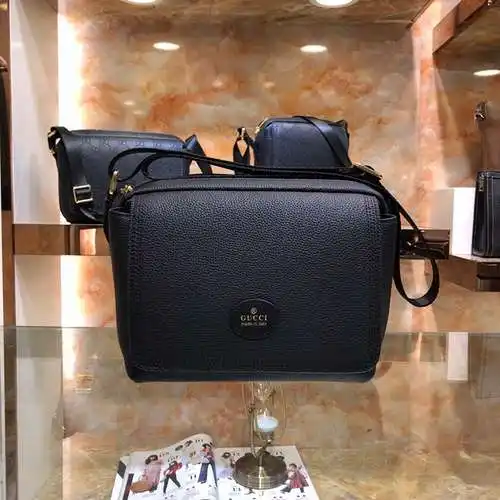 Bolso bandolera GUCC para hombre, elaborado en cuero original importado de primera calidad, versión 