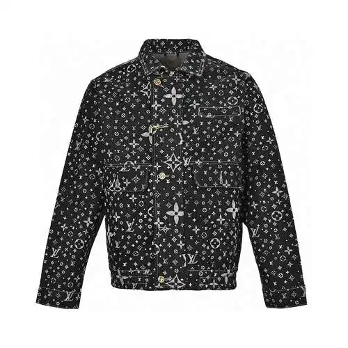 Chaqueta vaquera presbicia con cremallera y estampado integral LV/Louis Vuitton 24Fw