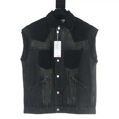Margiela MM6 chaleco vaquero con patchwork