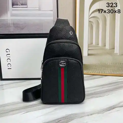 Bolso de pecho GUCC para hombre, elaborado en piel vacuna original importada, alta calidad, entrega 