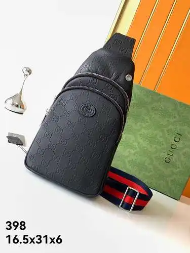 Bolso de pecho GUCC para hombre, elaborado en piel vacuna original importada, alta calidad, entrega 
