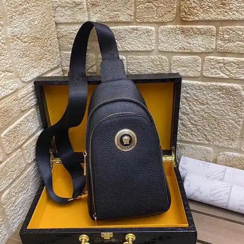 Bolso de pecho para hombre Fan@Sizhe hecho de piel de vaca original importada, calidad de alta gama,