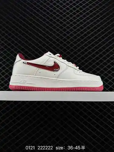 Zapatillas deportivas informales Nike Air Force Low "Beige Pink Burgundy Beaded Valentine's Day
