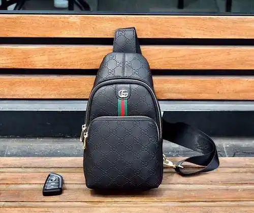 Bolso de pecho GG para hombre, fabricado en piel de vacuno original importada, alta calidad, entrega
