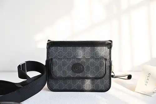 Bolso bandolera GG, fabricado en cuero original importado de primera calidad, versión réplica de alt