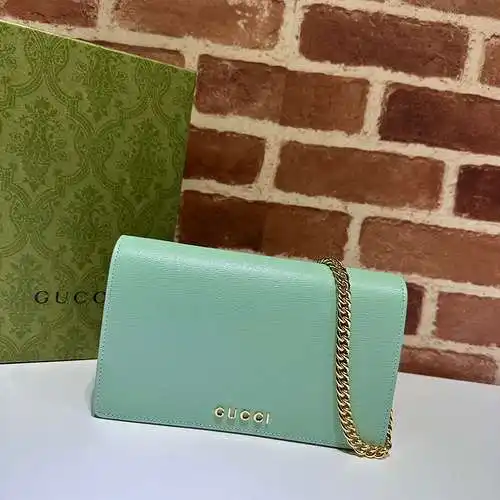 Bolso de cadena GG fabricado en piel de vacuno original importada, calidad de gama alta, factura de 