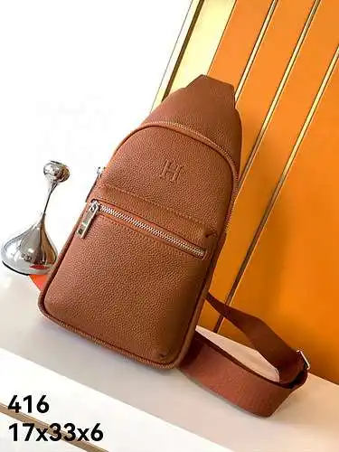Bolso de pecho Her@mès para hombre, elaborado en piel de vacuno original importada, alta calidad, en