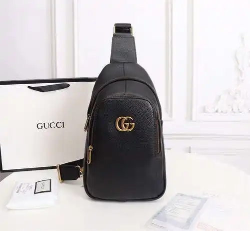 Bolso de pecho para hombre GG, fabricado en piel de vacuno original importada, alta calidad, entrega
