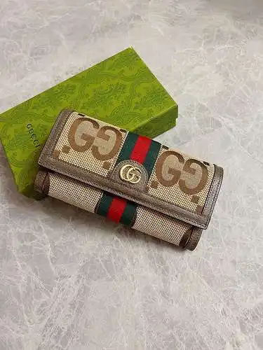 Cartera GG con clip largo, fabricada en piel de vacuno original importada, alta calidad, entrega en 