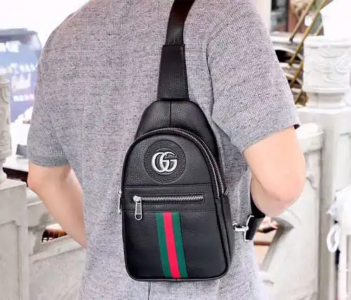 Bolso de pecho para hombre GG, fabricado en piel de vacuno original importada, alta calidad, entrega