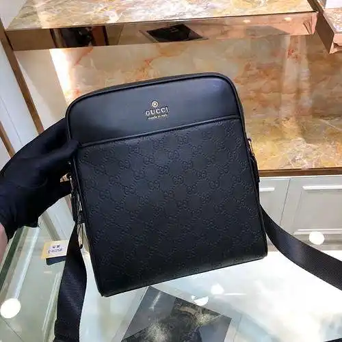 Bolso bandolera GUCC para hombre, elaborado en cuero original importado de primera calidad, versión 