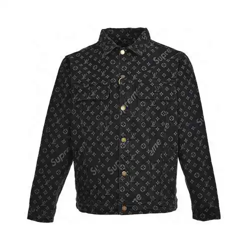 LV & Sup*reme chaqueta vaquera clásica con estampado integral en jacquard