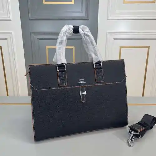Maletín Her@mès para hombre, fabricado en cuero original de primera calidad importado, versión répli