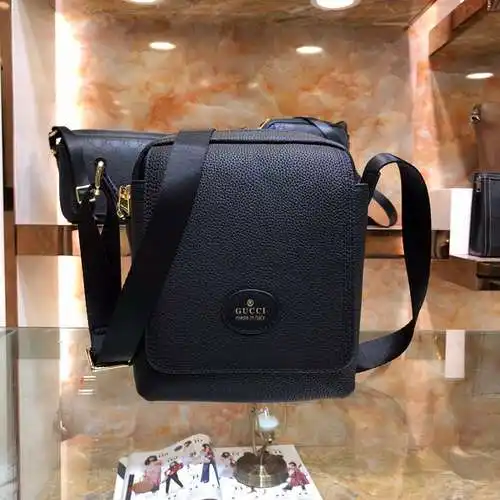 Bolso bandolera GUCC para hombre, elaborado en cuero original importado de primera calidad, versión 