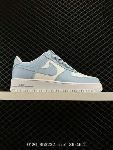 6 Nike Air Force Low 7 Zapatillas deportivas informales de caña baja Air Force One blancas y azules 