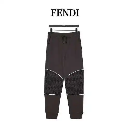 Fen*di/Fendi 23Fw Double F pantalones leggings de algodón con costuras en la rodilla para presbicia
