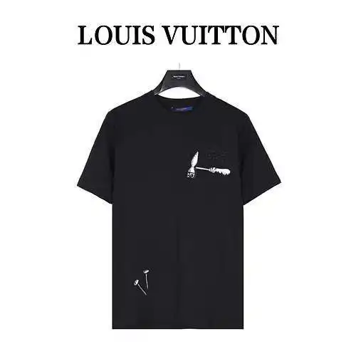 Camiseta de manga corta bordada con herramienta de martillo LV/Louis Vuitton 23ss