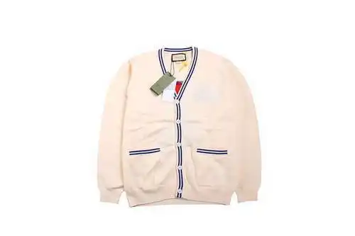 Gu*cci 23Fw Cárdigan tipo suéter con estampado de dibujos animados y logo en la parte posterior