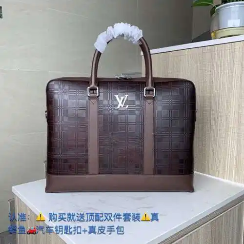 Maletín para hombre LL, fabricado en cuero original importado de primera calidad, versión réplica de