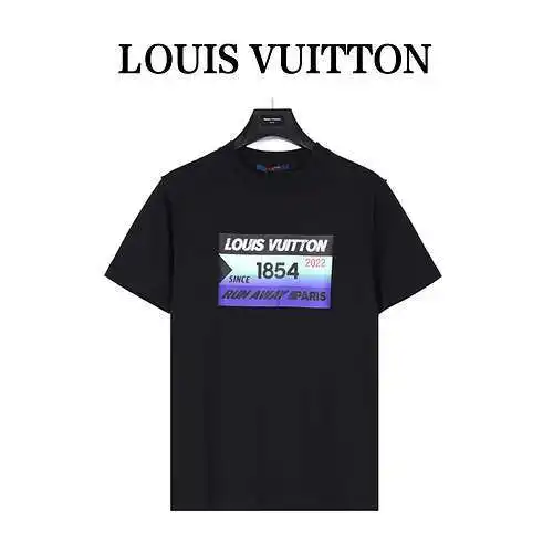 Camiseta de manga corta estilo pareja de verano con logotipo de letra LV Louis Vuitton