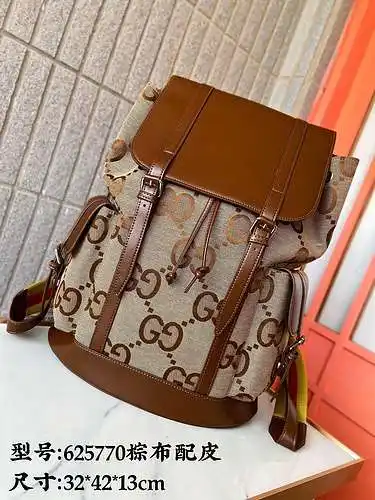 Mochila para hombre GG, fabricada en piel de vacuno simple original importada, alta calidad, factura