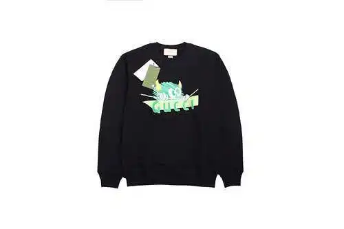 Sudadera con cuello redondo y letras de dibujos animados Gu*cci 23Fw