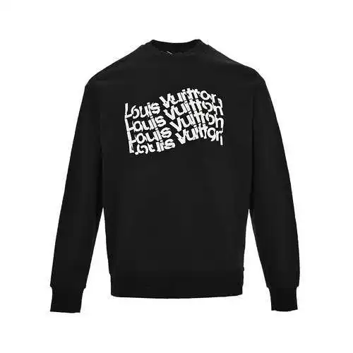 Sudadera con cuello redondo y estampado de letras irregulares LV/Louis Vuitton 23Fw