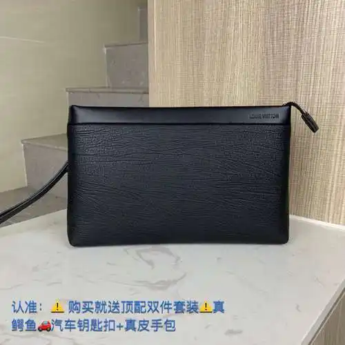 Bolso de mano para hombre LL, elaborado en piel de vacuno original importada, alta calidad, entrega 