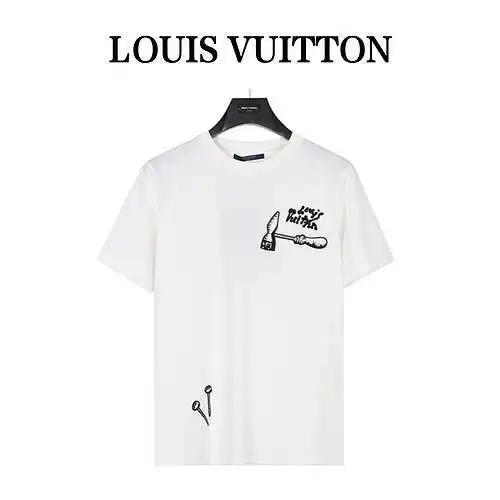 Camiseta de manga corta bordada con herramienta de martillo LV/Louis Vuitton 23ss
