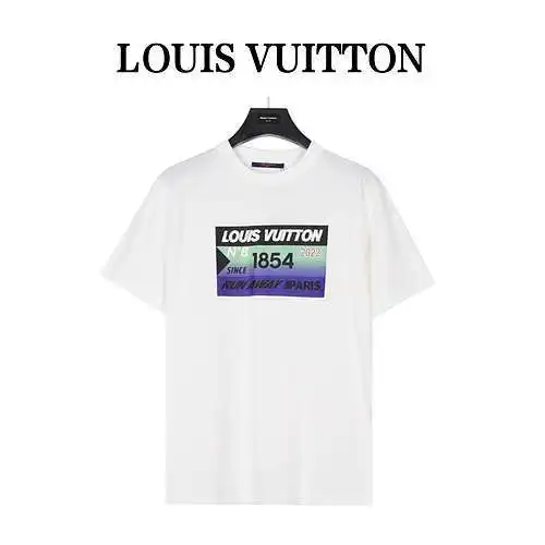 Camiseta de manga corta estilo pareja de verano con logotipo de letra LV Louis Vuitton