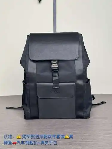 Mochila PRA@DA para hombre, fabricada en cuero original importado de primera calidad, versión réplic