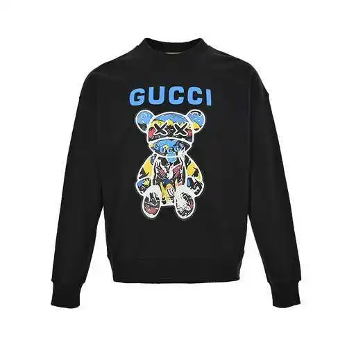 G*cci/Gucci 23Fw Graffiti Violent Bear Sudadera con cuello redondo