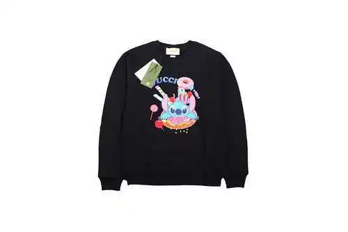 Gu*cci 23Fw sudadera con cuello redondo y estampado de dibujos animados