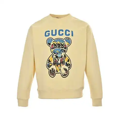 G*cci/Gucci 23Fw Graffiti Violent Bear Sudadera con cuello redondo