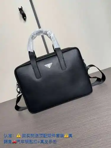Maletín PRA@DA para hombre, fabricado en cuero original importado de primera calidad, versión réplic